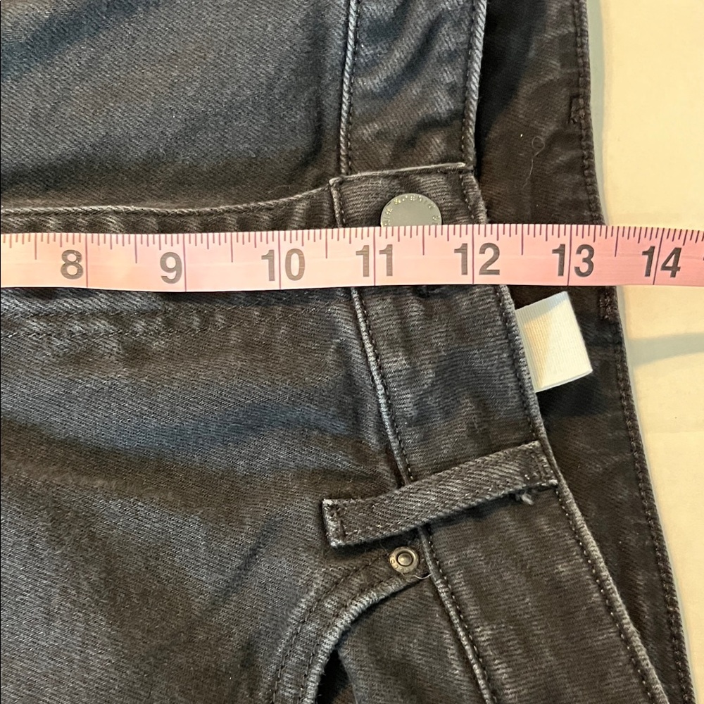 H&M Women's Black Wide-Leg Cropped Distressed Hem Jeans Size 14 - Picture 9 of 11